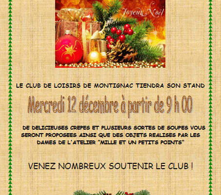 Marché de Noël du Club de Loisirs de Montignac