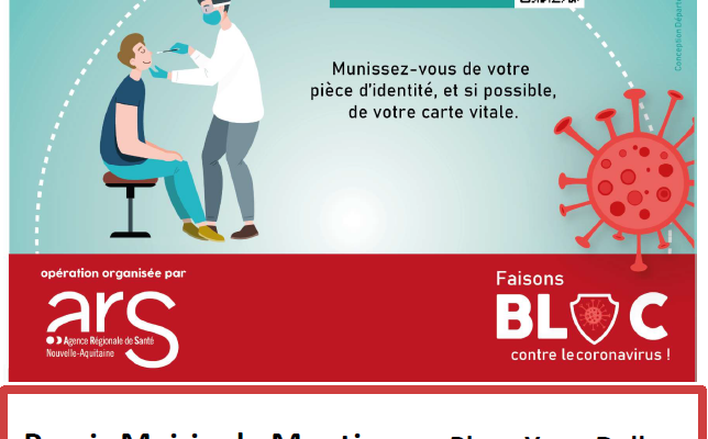 Opération de dépistage COVID-19 gratuit à Montignac
