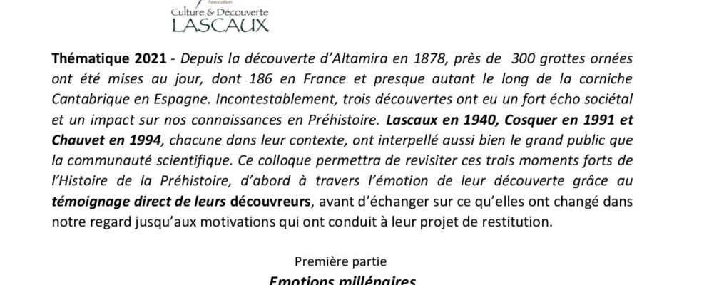 Colloque – Lascaux