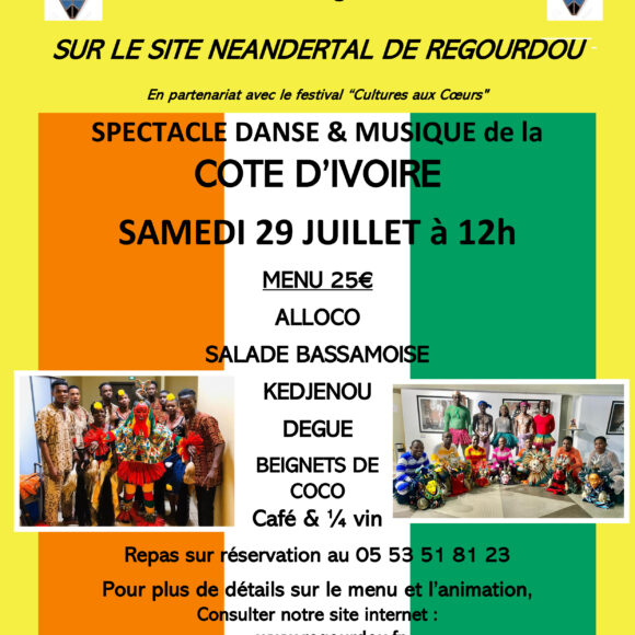 Spectacle danse et musique de la Côte d’Ivoire au Regourdou