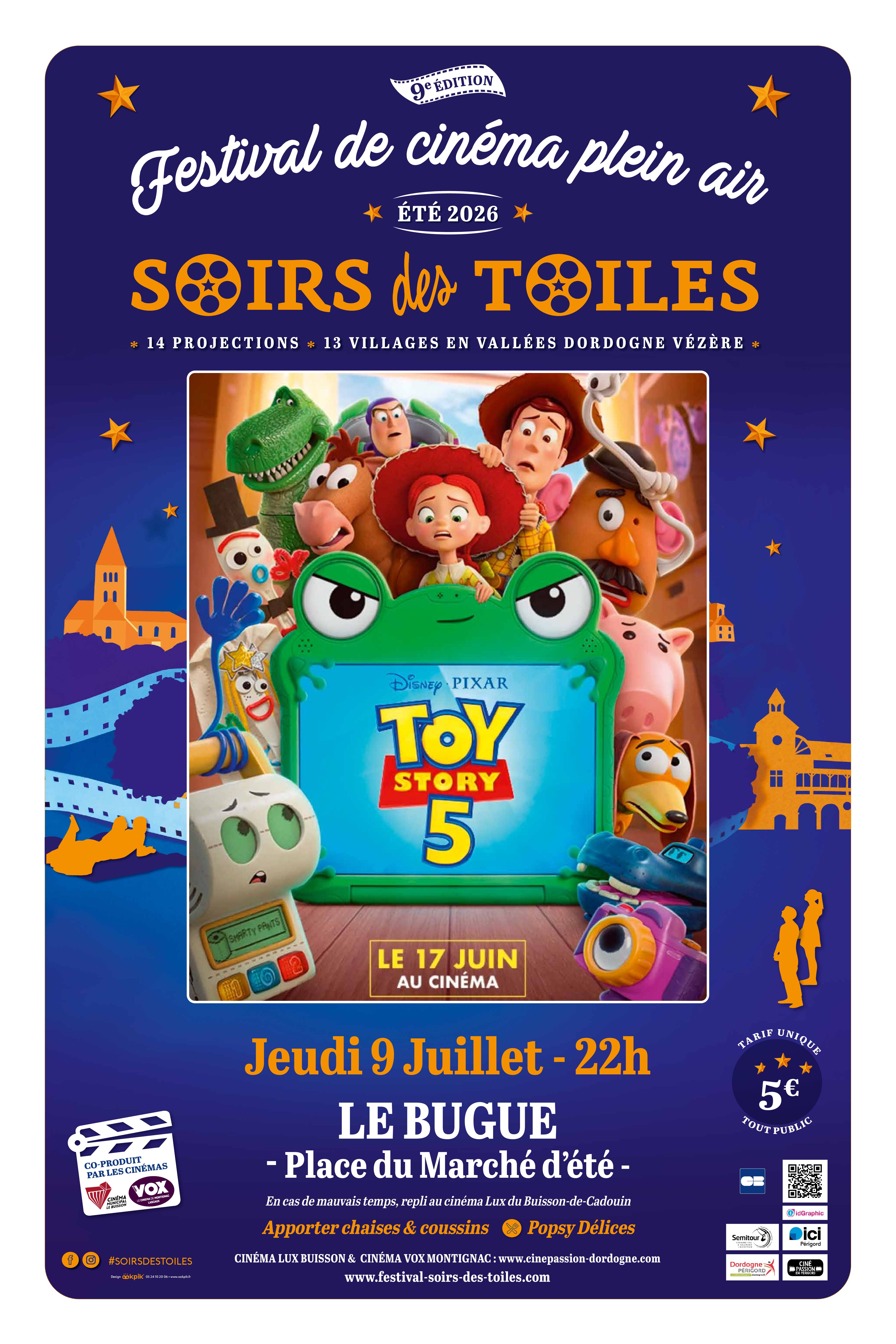 9 JUILLET « TOY STORY 5 » au BUGUE / Soirée d&rsquo;ouverture du Festival « Soirs des Toiles »: